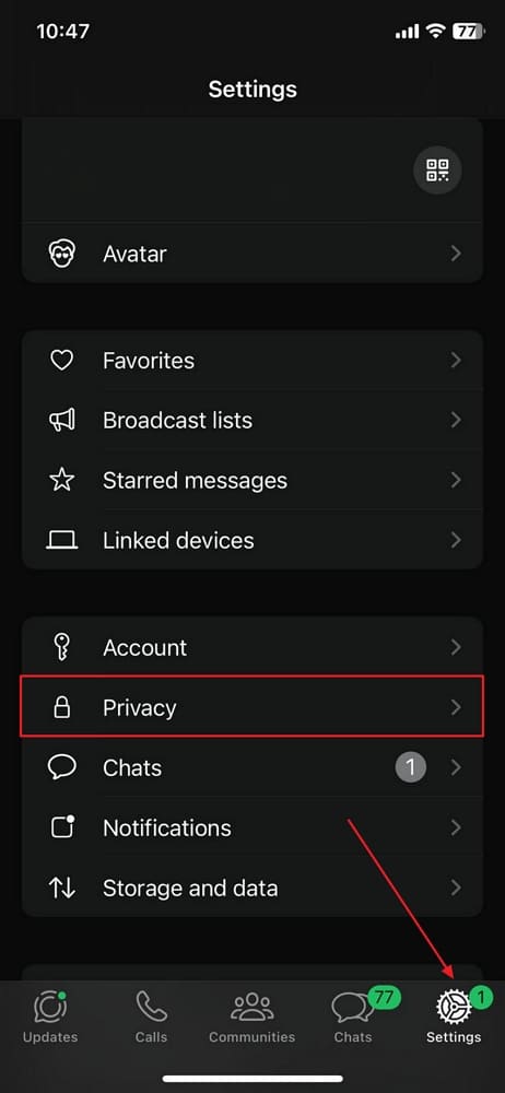 locate privacy setting on iphone