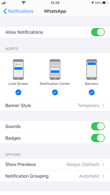notifications whatsapp ios 