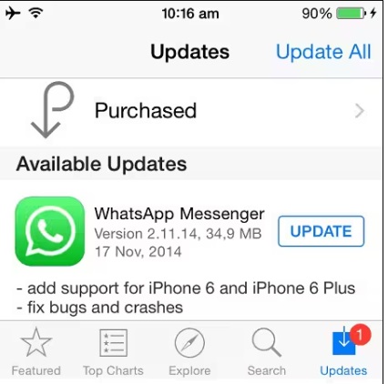 update whatsapp iphone