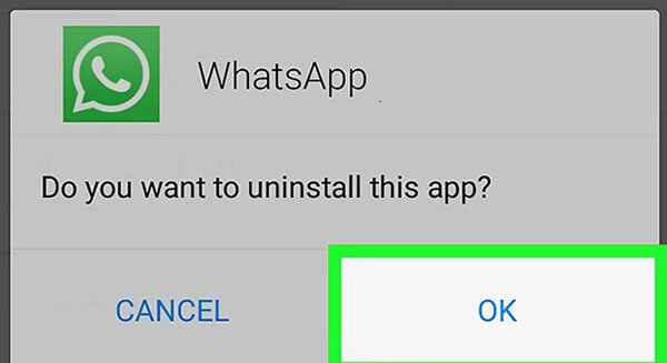 uninstall whatsapp android 