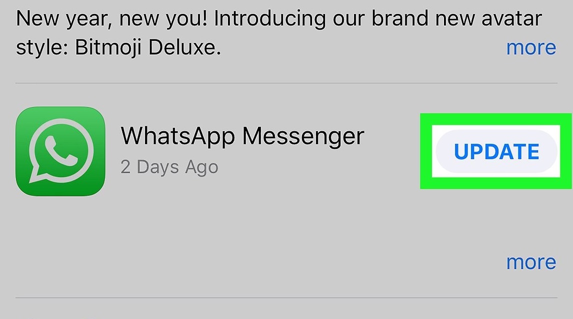update the whatsapp app