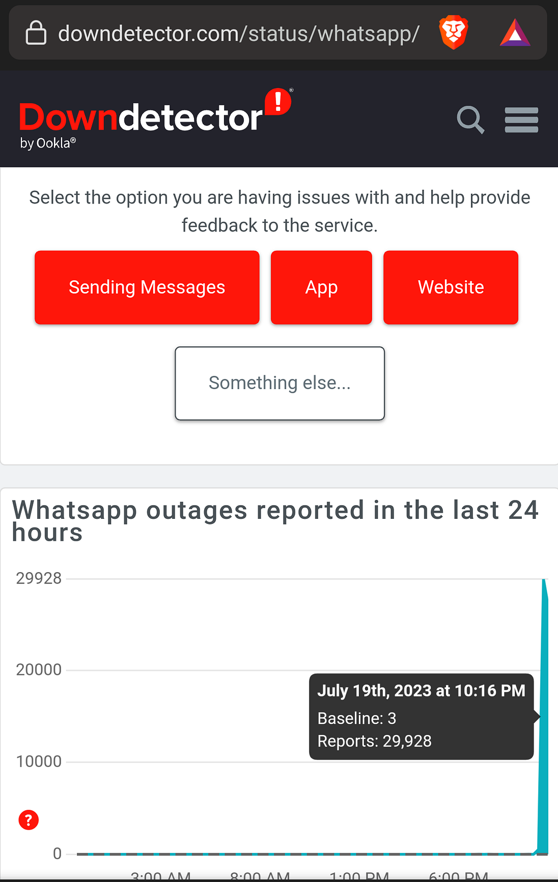 check whatsapp server status