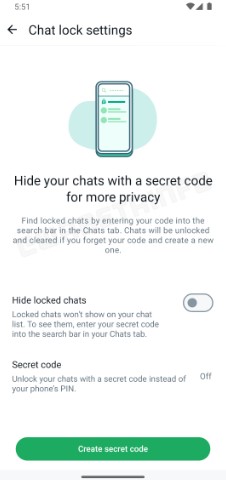 créer un code secret unique pour ajouter une couche supplémentaire de confidentialité à vos discussions