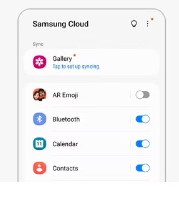 Ative a sincronização da galeria no Samsung Cloud 