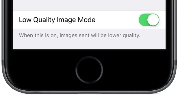 turn on low quality image mode 