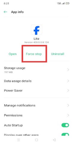 force stop the app you are using to fix your problem