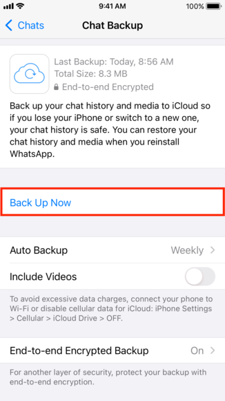 manual backup whatsapp