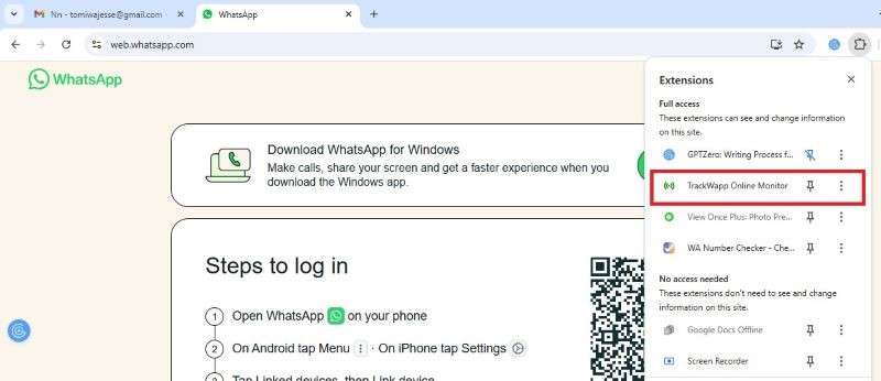 trackwapp chrome extension