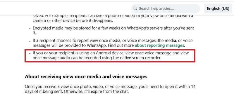 whatsapp view once encryption on android