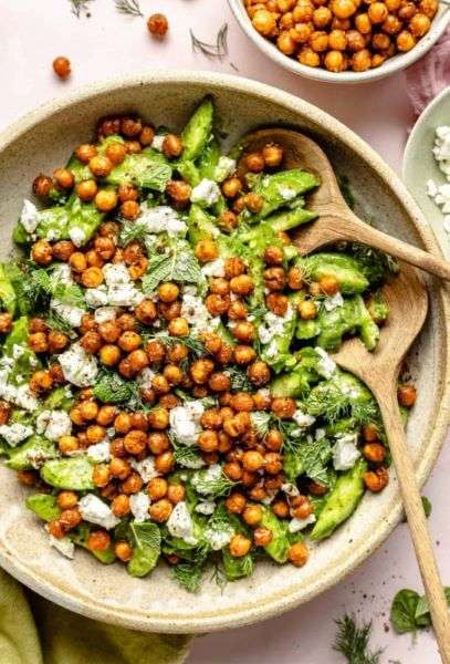cucumber chickpea crunch summer salad