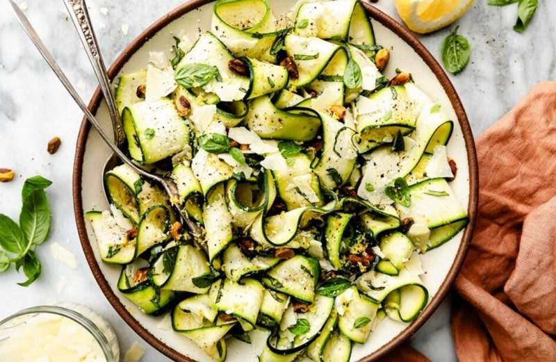 zucchini ribbon lemon herb summer salad