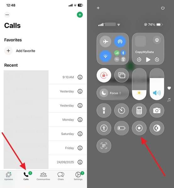 record whatsapp call history