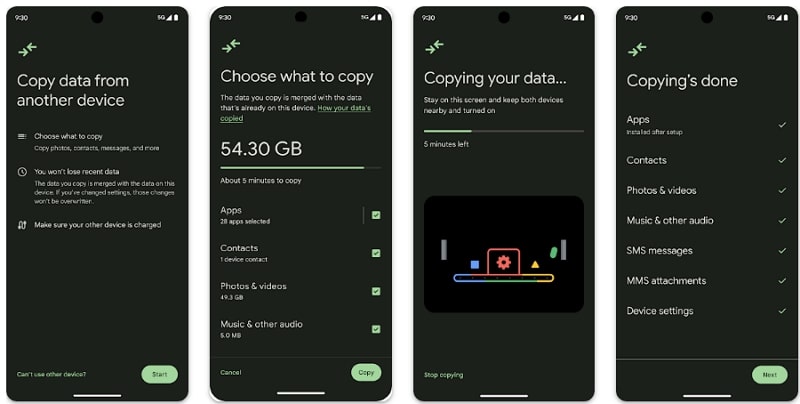 android switch transferring app