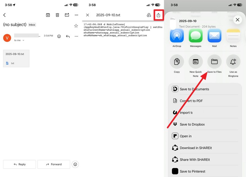 choose save to files option