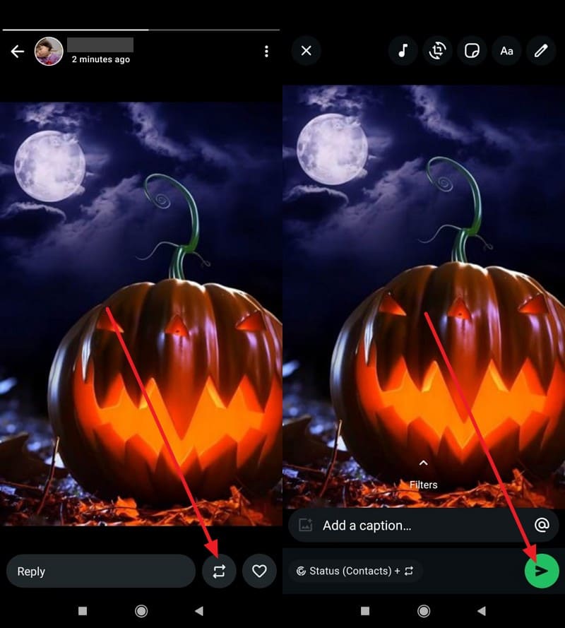 reshare halloween whatsapp status