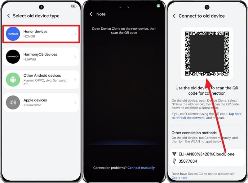 scan qr code for data transfer