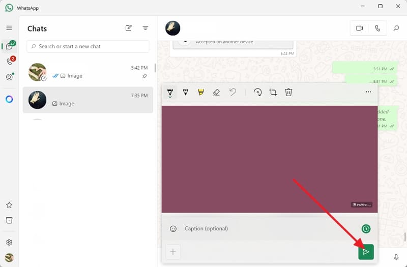 send view once image