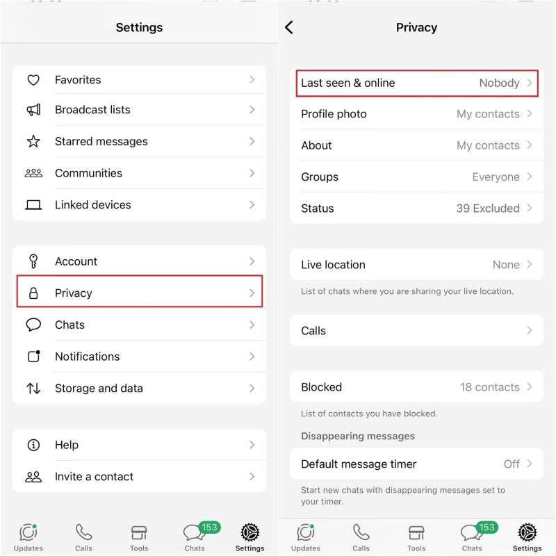 whatsapp last seen settings iphone 