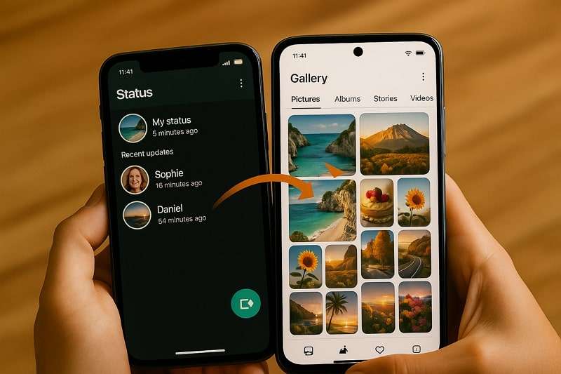 why to save status in gallery