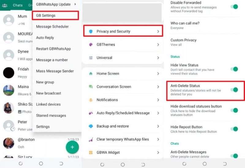 view expired status on gbwhatsapp