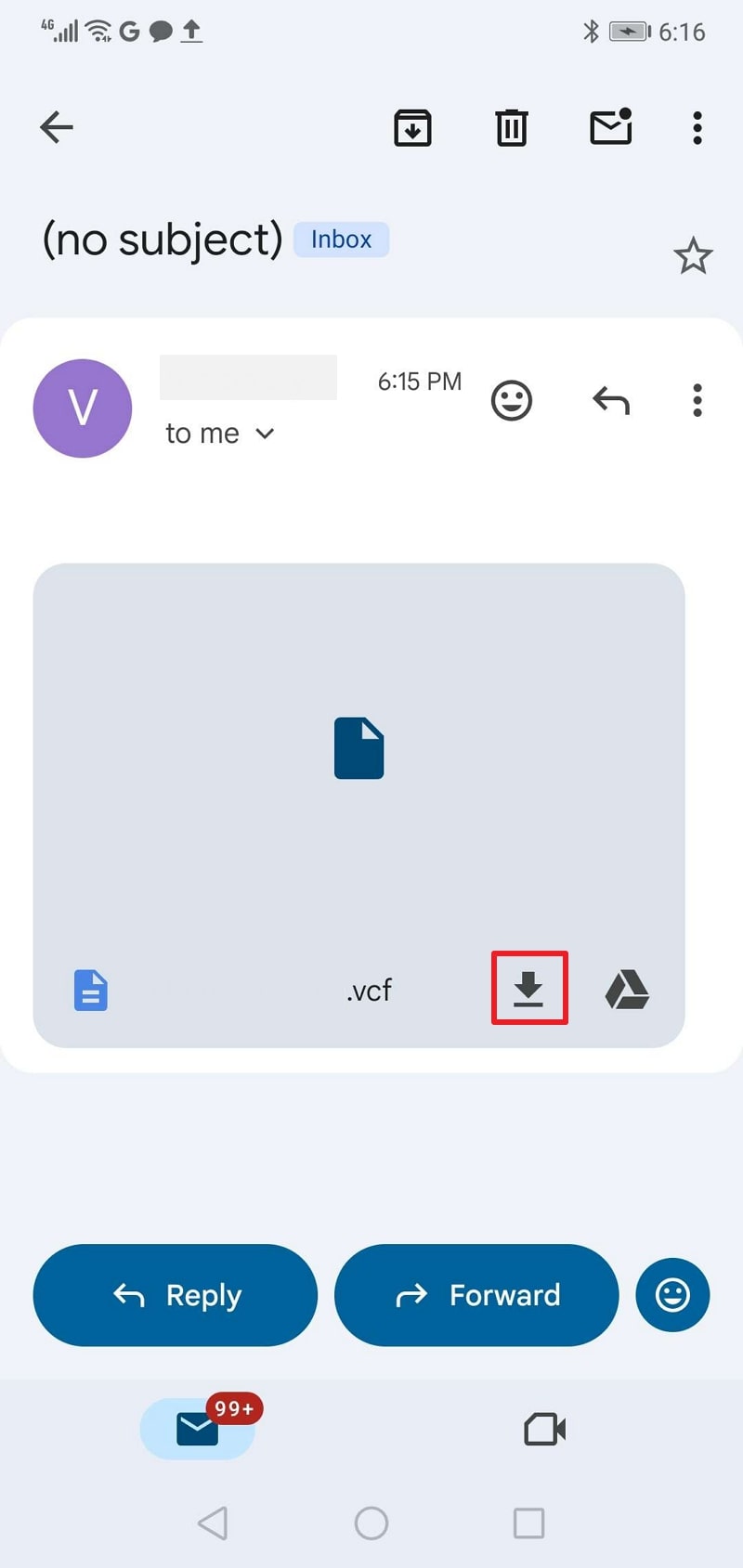 receive vcf contact on huawei