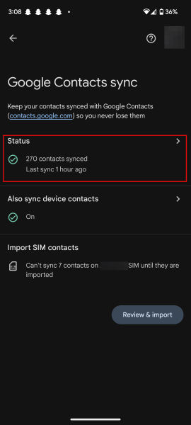enable google account sync