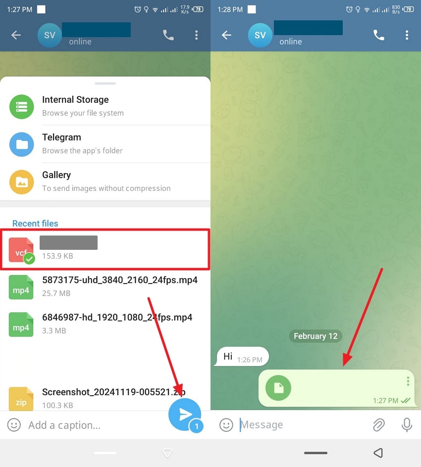 send file from android on telegram 