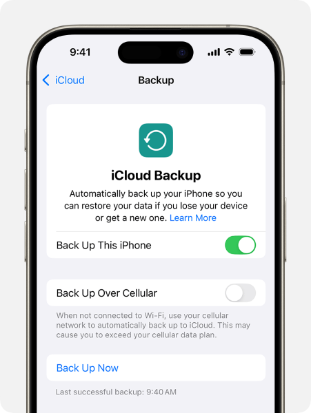 iphone backup now
