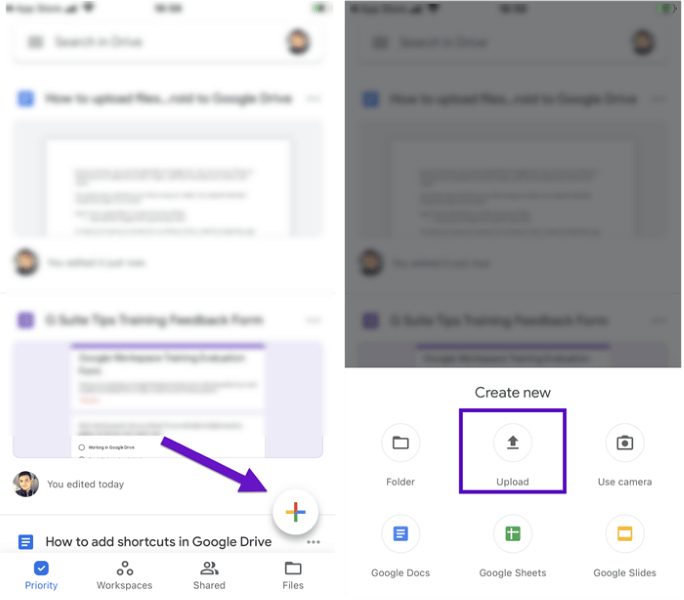 upload files google drive