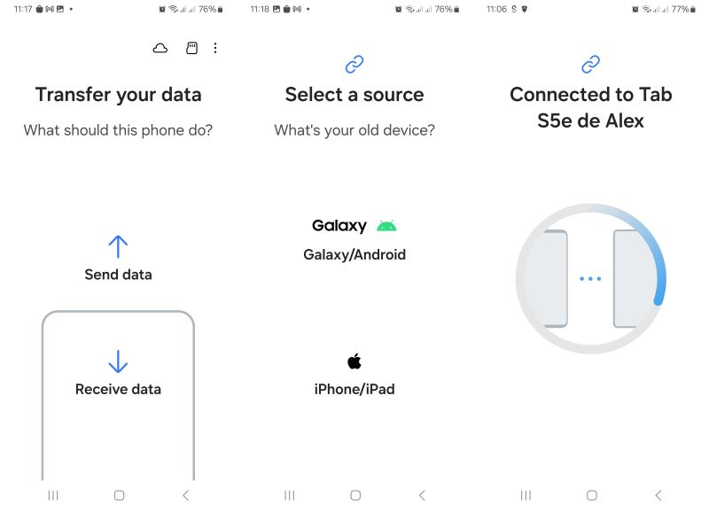 samsung smart switch send data