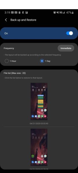 home up restore layout