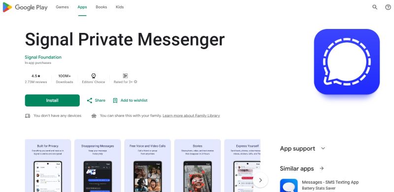 signal messenger google play store