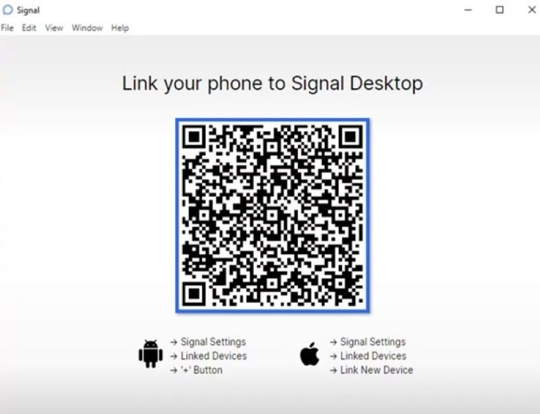 signal scan qr code to connec