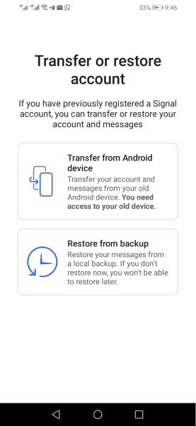 signal restore from backup