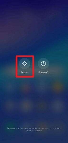 pick the restart button