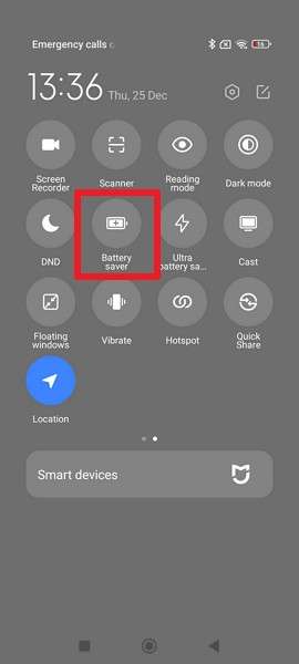 tap battery saver icon