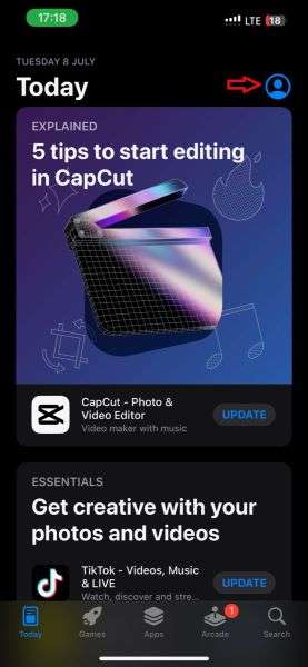 app store settings iphone