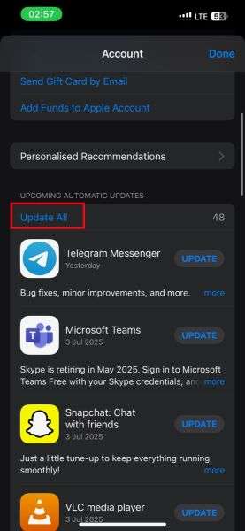 how to update iphone apps