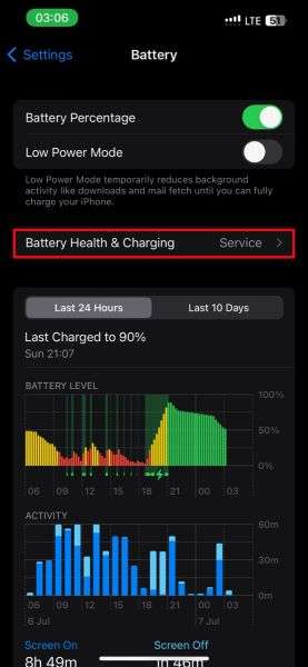 iphone battery settings