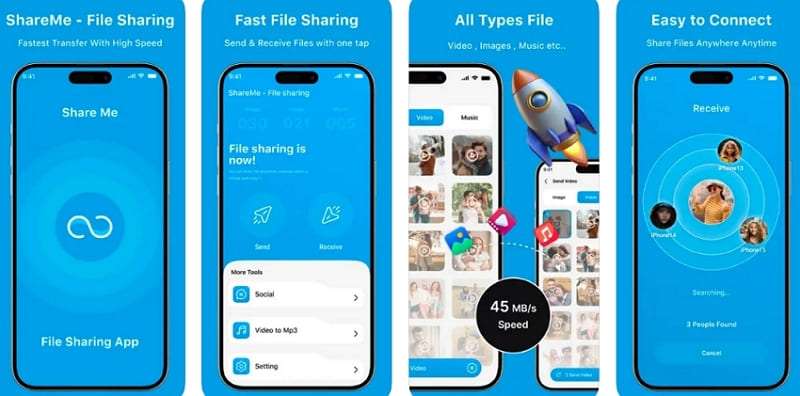 shareme app to transfer data