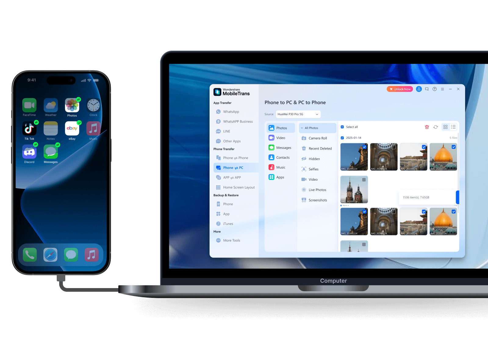 transfer data from phone to computer