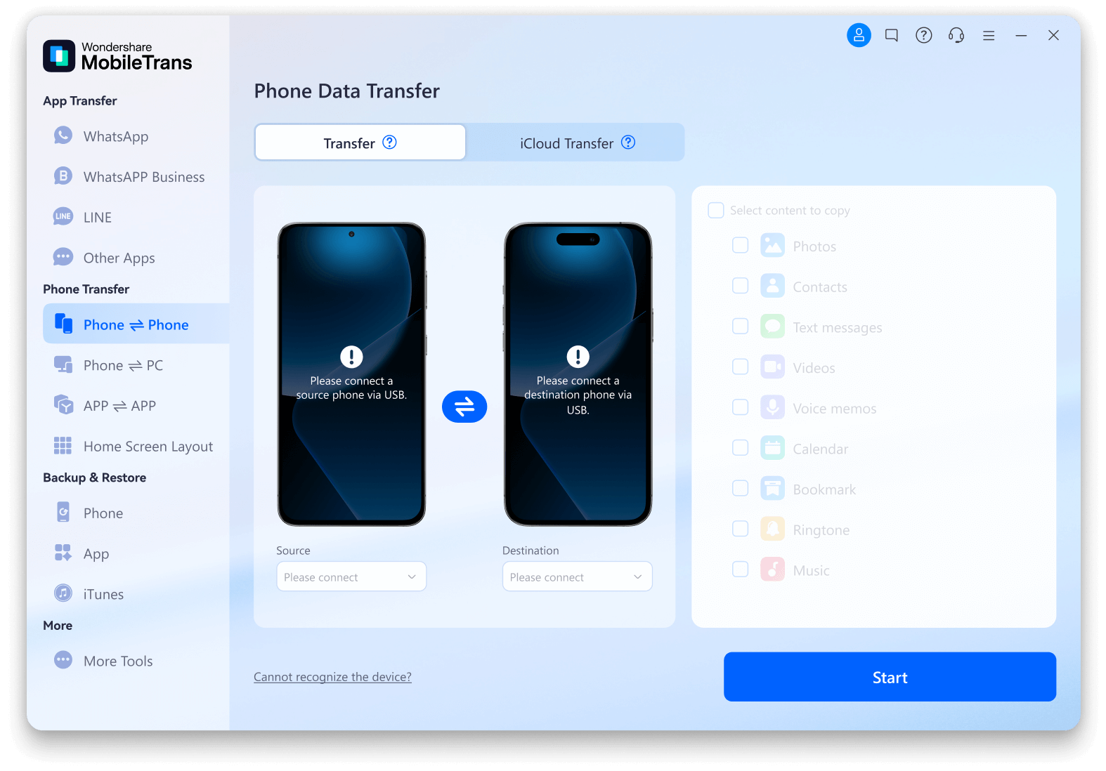link devices to transfer data