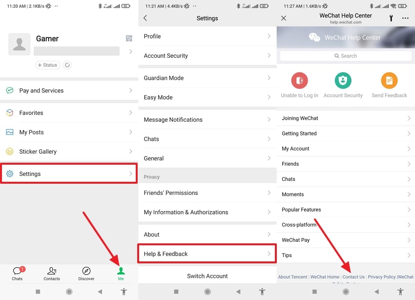 contact customer support wechat