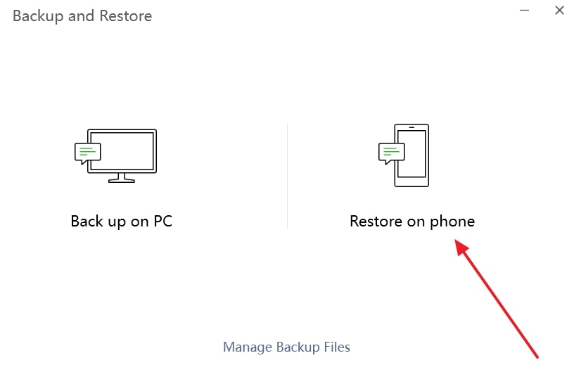 tap restore on phone