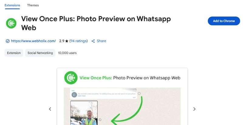 view once plus chrome extension