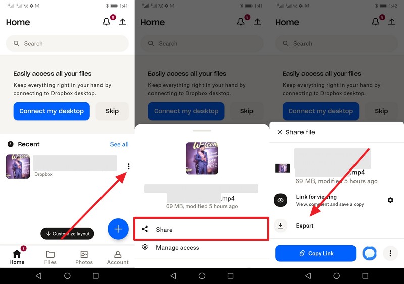 export iphone video to android