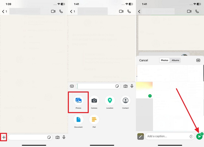 upload iphone video to whatsapp chat