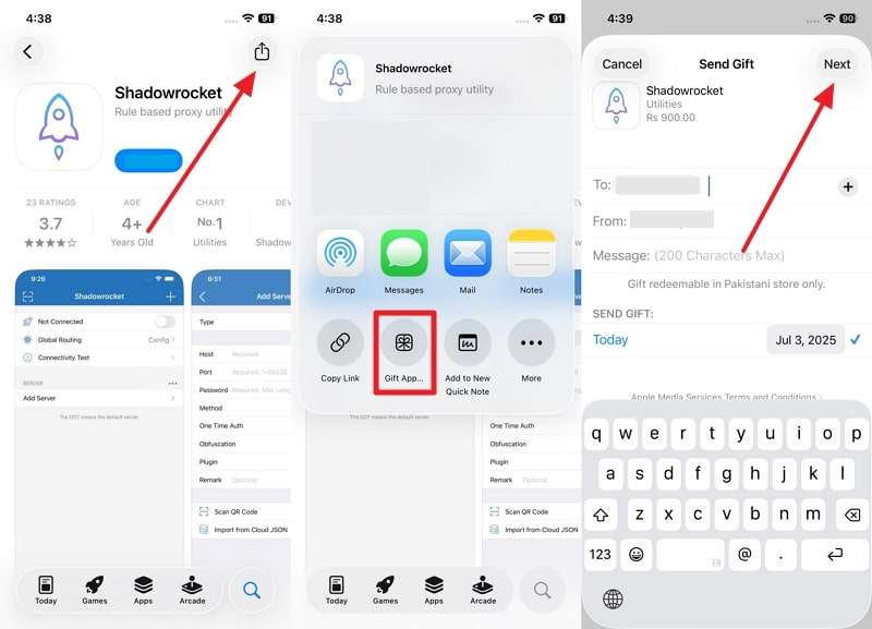 continue to share gift app