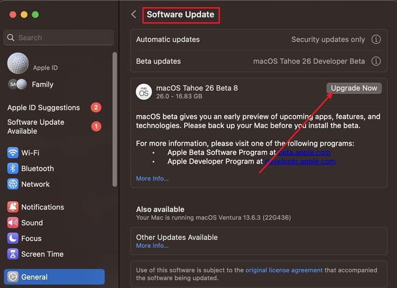 mac update from general