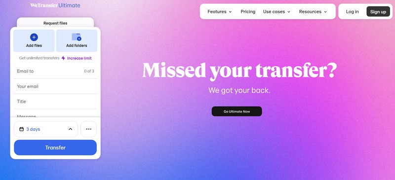 wetransfer website
